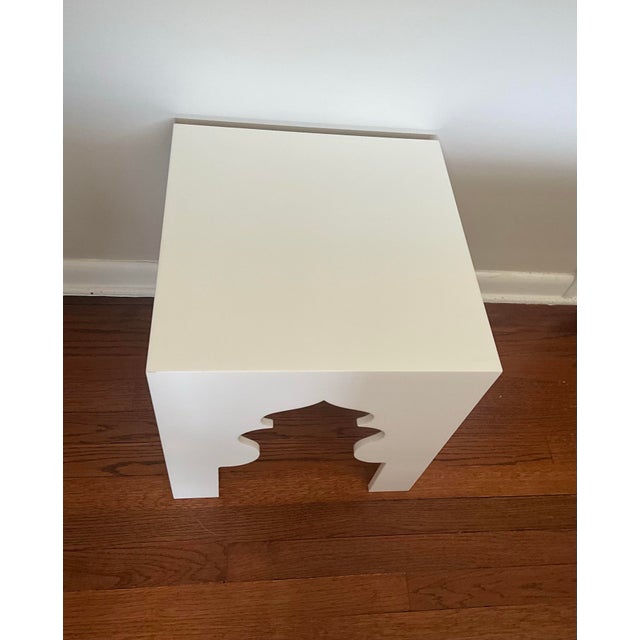 2010s White Webb Donghia Akbar Table From Clearly Classic Collection Acrylic Lucite White Table For Sale - Image 5 of 9