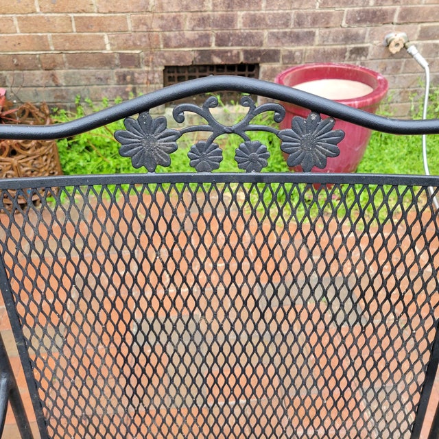Metal Outdoor Woodard Briarwood Coil Spring Wrought Iron Chair For Sale - Image 7 of 7