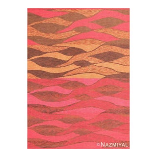 Nazmiyal Collection Mid Century Modern Double Sided Swedish Kilim Rug For Sale