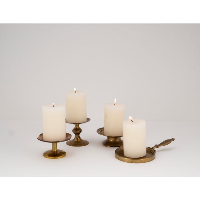 Mid-Century Minimalist Brass Table Candlestick, 1960s For Sale - Image 13 of 16