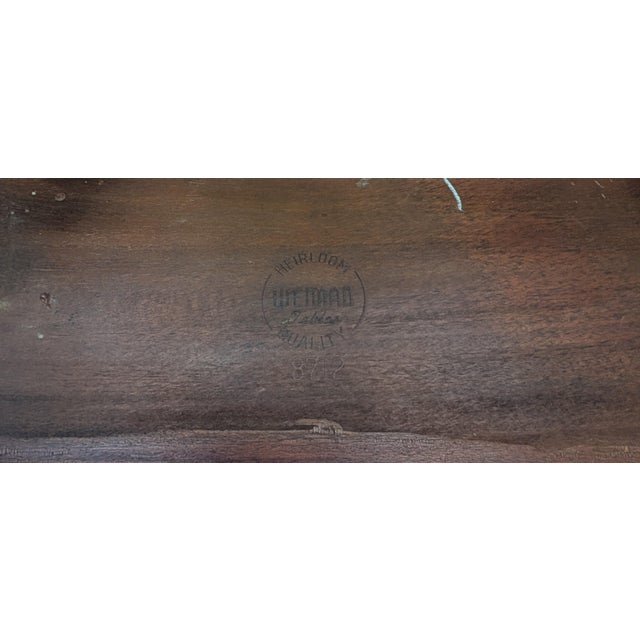 Make a grand entrance with these exquisite 1950s Regency style mahogany tables by Weiman. Crafted with rich flame mahogany...