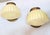 Pair Vintage Art Deco Light Old Lamp Wall Sconces Fixture Brass & Ribbed Cream Milk Glass Shade Lamp Ship Light For Sale - Image 4 of 8