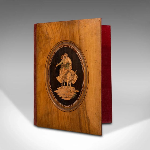Brown 1900s Victorian Antique Walnut Grand Tour Lover's Folio, Decorative, Sleeve For Sale - Image 8 of 8