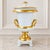 An elegant Belgian porcelain covered urn by Cerabel, Porcelaine de Baudour, featuring luminous white porcelain and rich...