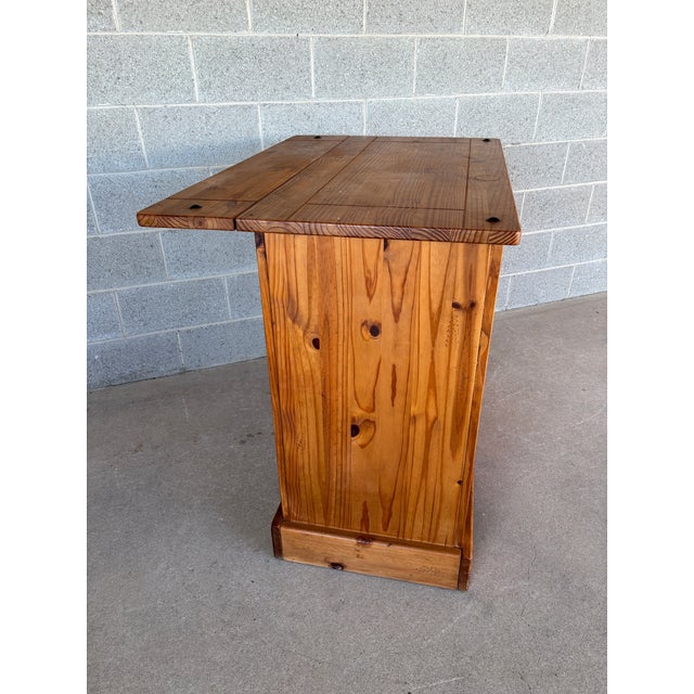 Mid 20th Century Rustic Knotty Pine Drop Leaf Bar W/Wine Rack For Sale - Image 11 of 18