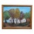 Margaret Skiles White Farmhouse in Autumn Oil Painting on Board 30" For Sale
