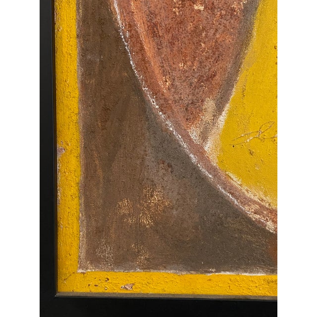 Yellow Vintage Jimmy Lee Sudduth Folk Art Portrait Painting on Canvas For Sale - Image 8 of 13
