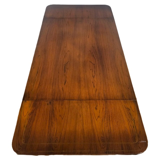 19th C English Regency Carved Brass Inlaid Rosewood Drop Leaf Sofa Table Desk For Sale In New York - Image 6 of 18