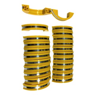Yellow Phonic Resin Drawer/Door Pull With Aluminum Accent, Set of 23 For Sale