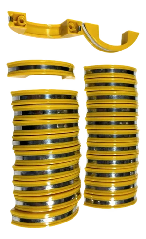Yellow Phonic Resin Drawer/Door Pull With Aluminum Accent, Set of 23