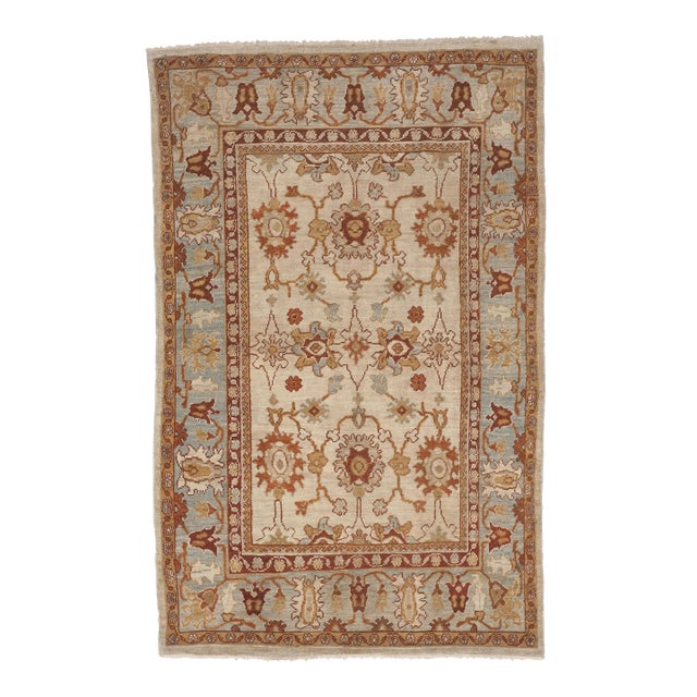 Vintage Handmade Persian Sultanabad Style Mahal Rug. 5'x 7'9" For Sale