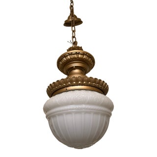 1923 Classical Opaline Glass Pendant For Sale