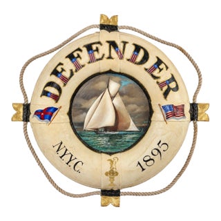 New York Yacht Club America’s Cup Defender 1895 Nautical Life Preserver 24"d For Sale
