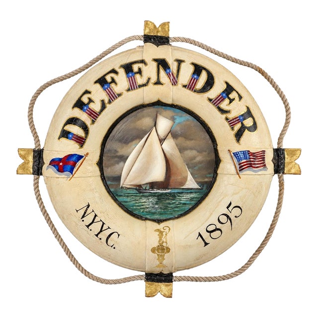 New York Yacht Club America’s Cup Defender 1895 Nautical Life Preserver 24"d For Sale