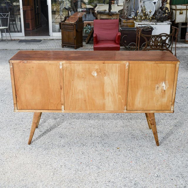 Wood Two-Tone Bar Cabinet Sideboard with Carved Cevi, Italy, 1960s For Sale - Image 7 of 18