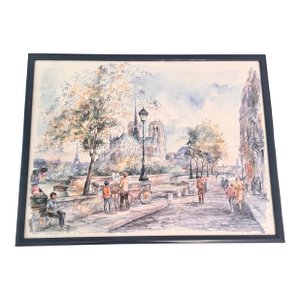 Paris Street Artwork - Notre Dame Framed