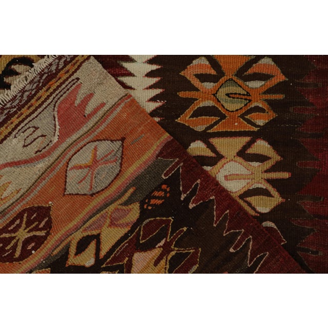 1940s Vintage Konya Kilim in Red, Beige-Brown and Orange Tribal Pattern For Sale - Image 9 of 9