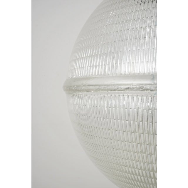 Contemporary Mid 20th Century Restored 20 In. Holophane Glass Paris Street Light Pendant Fixture For Sale - Image 3 of 14