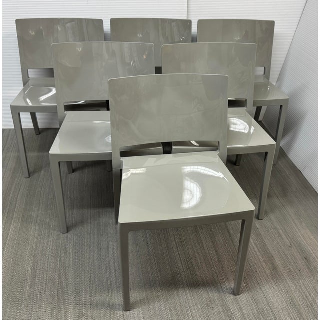 Design Plus Gallery presents a Set of Six Lizz Outdoor Stacking Chairs by Piero Lissoni from Kartell. These chairs have an...