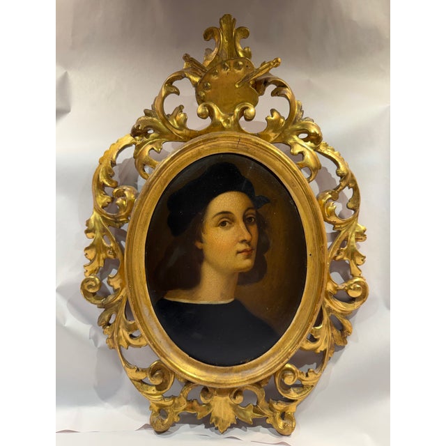 18th Century Italian Portrait Painting After Raphael's Self Portrait For Sale - Image 11 of 11