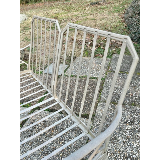 Metal Late 20th Century Brown Jordan “Calcutta” Faux Bamboo Chinoiserie Chippendale Outdoor Settee or Loveseat For Sale - Image 7 of 12