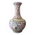 Chinese Famille Rose Porcelain Vase Circa 1940–1960 Hand Painted Floral Chinoiserie Qianlong Mark 14.5 Inch For Sale