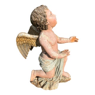 18th Century Italian Carved Wood Putto For Sale