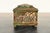 A gorgeous Arts & Crafts or Art Deco period "Grapevine" pattern bronze and Favrile slag glass inkwell By Tiffany Studios...