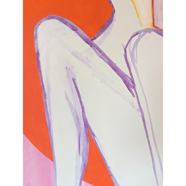 Emmanuel Araujo "Sun" Contemporary Colorful Pink and Orange Nude Female Figures Painting, 2023 For Sale - Image 10 of 10