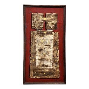 1980s Painting of Thai Manuscripts by Kittisak Limserbchaur