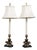 1990s Pair of Bronze Empire Style Candestick Lamps For Sale