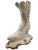 Victorian Large Vintage Porcelain Victorian-Style Boot | White & Gold Floral High-Heel Shoe Sculpture For Sale - Image 3 of 6