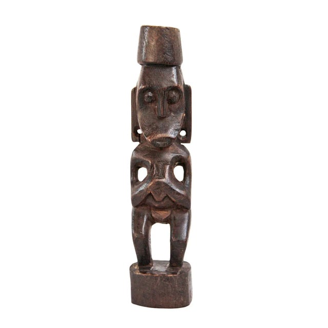 Tribal Vintage Borneo Wood Female Figure For Sale - Image 3 of 3