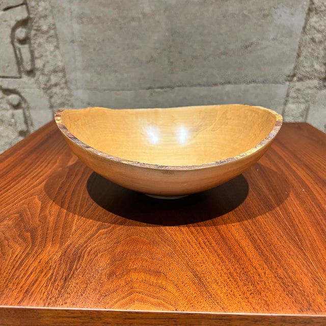 Wood 2000s Studio Art Maple Bowl Sculptural Turned Wood For Sale - Image 7 of 10