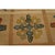 1960s Beige Vintage Geometric Initals Em 63 American Folk Art Hooked Wool Rug For Sale - Image 4 of 9