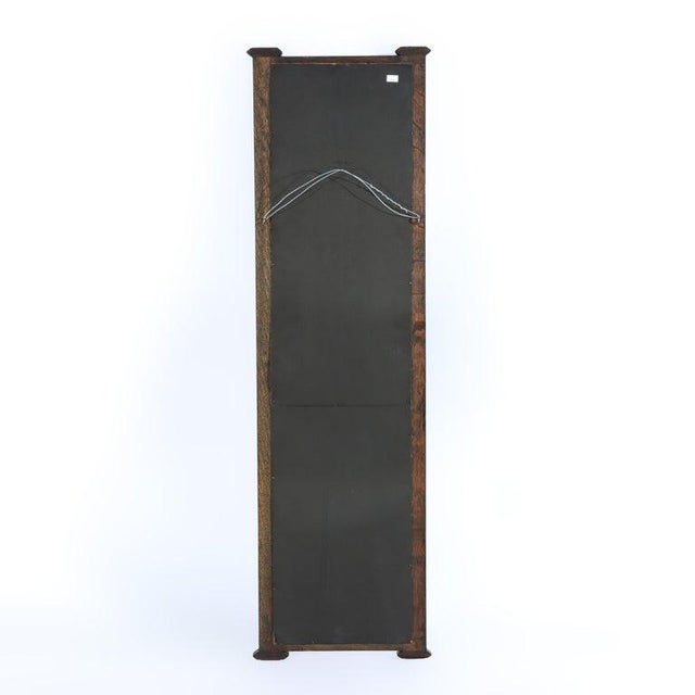 Brown 43" Stickley Style Arts & Crafts Oak Trumeau Printed Landscape Wall Mirror C1920 For Sale - Image 8 of 8