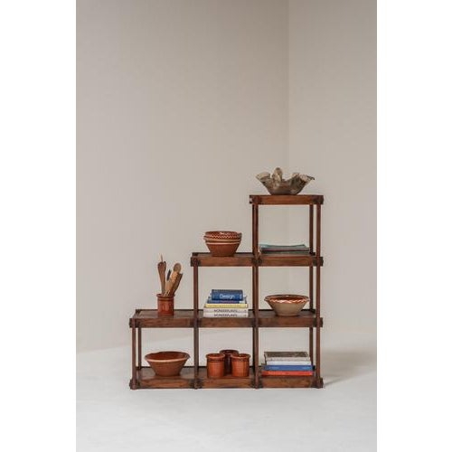 Wood Mid-Century Modern French Modular Wooden Shelving System, 1970s For Sale - Image 7 of 13