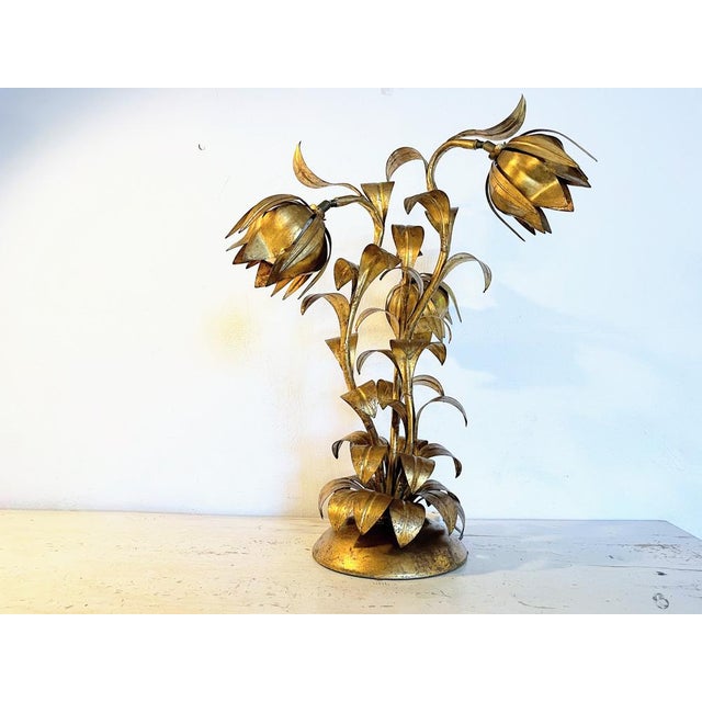 Metal Hollywood Regency Florentine Table Lamp For Sale - Image 7 of 18