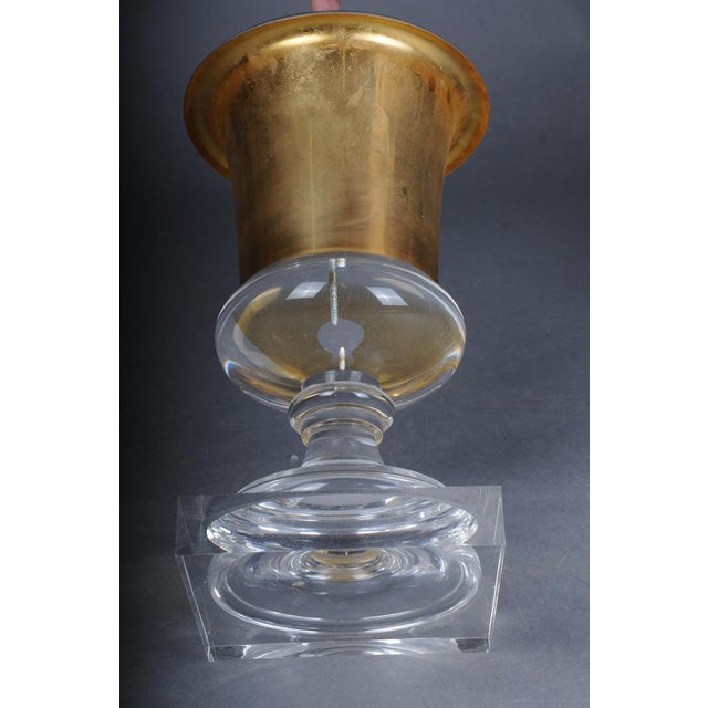 Hollywood Regency Style Acrylic Gold Goblet Vase For Sale - Image 9 of 11