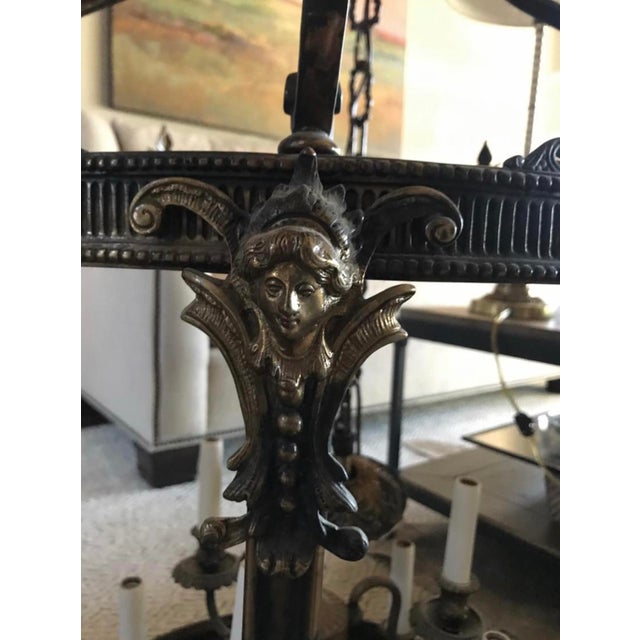 Metal 9 Light Traditional European Foyer Pendant / Chandelier For Sale - Image 7 of 11