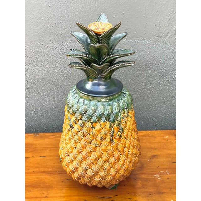 Vintage Hilario Alejo Madrigal Terracotta Pineapple Jar For Sale - Image 10 of 12