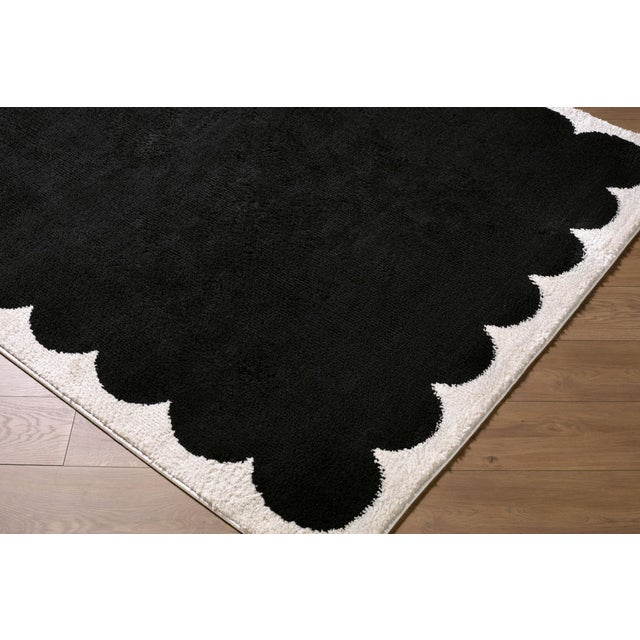 Contemporary Fossay Shag Machine Woven Rug Black 5x7 For Sale - Image 3 of 4