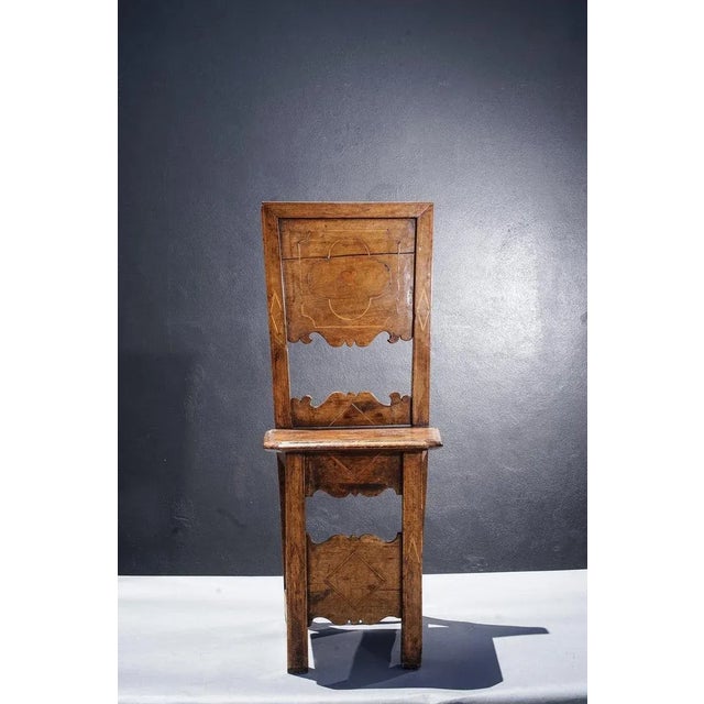 Late 18th Century Group of Four 18th Century Inlaid Walnut Side Chairs For Sale - Image 5 of 6