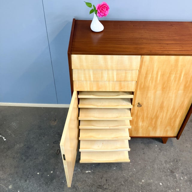 Mid-Century Highboard in Figured Maple, 1960s For Sale - Image 9 of 13