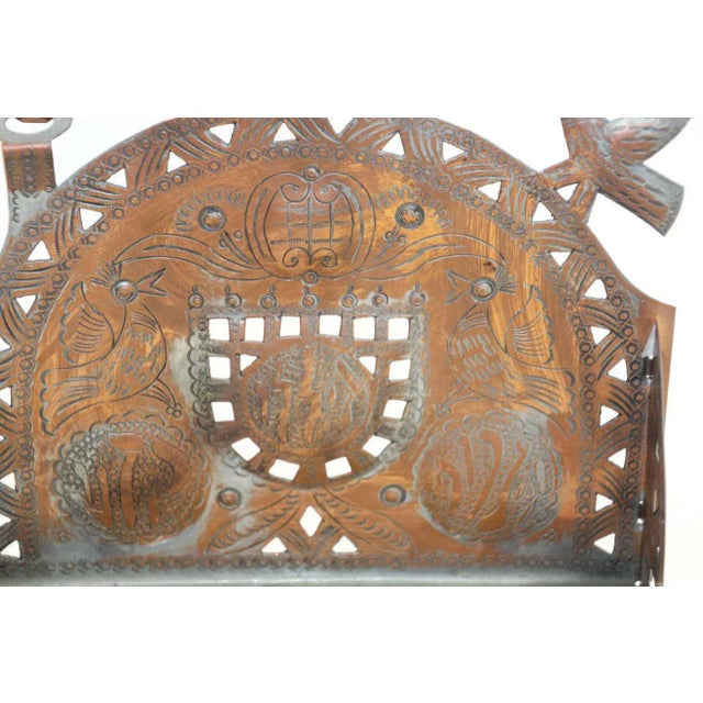 Berber Tribes of Morocco Vintage Moroccan Copper Hanukkah Candle Menorah, Jewish Judaica, Circa 1950. For Sale - Image 4 of 13