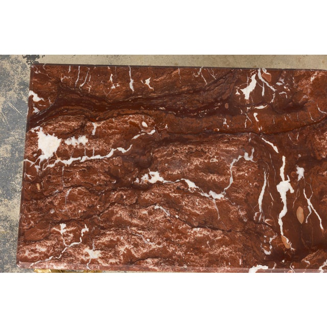 Mid 19th Century Mid 19th Century French Napoleon III Giltwood Coffee Table With Rouge Marble Top, Provence For Sale - Image 5 of 18