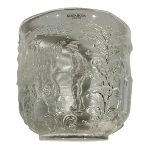 Vintage Kosta Boda Glass Ice Bucket Mid-Century Barware