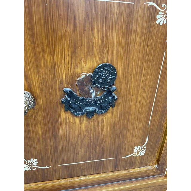 Metal Antique Dutch Safe from F.J.P. Trousselot Rotterdam, 1880 For Sale - Image 7 of 14