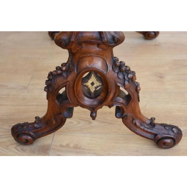 Victorian Burr Walnut Inlaid Table, 1860 For Sale - Image 9 of 12
