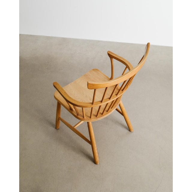 Danish Mid-Century Wooden 3250 Windsor Wingback Dining Office Chair by Børge Mogensen, 1960s For Sale - Image 6 of 9